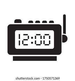 Digitaluhr-Symbol auf weißem Hintergrund, Silhouette-Stil, Vektorgrafik