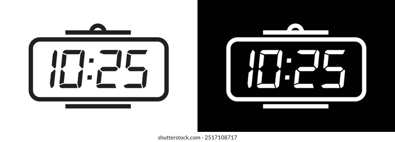 Conjunto de iconos de reloj digital. Iconos del reloj y de la hora del Vector fijados. Conjunto Horizontal de símbolo de reloj analógico. Icono de flecha de círculo. Ilustración vectorial en eps 10.