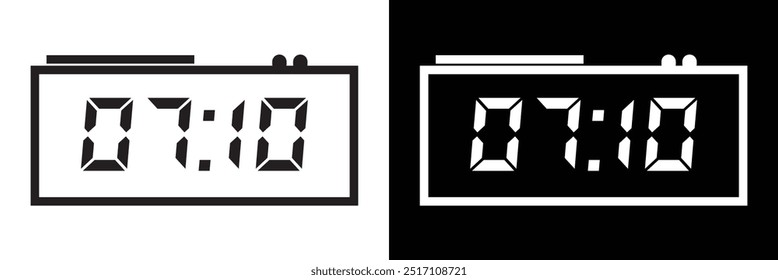 Conjunto de iconos de reloj digital. Iconos del reloj y de la hora del Vector fijados. Conjunto Horizontal de símbolo de reloj analógico. Icono de flecha de círculo. Ilustración vectorial en eps 10.