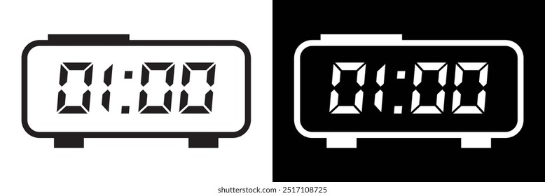 Conjunto de iconos de reloj digital. Iconos del reloj y de la hora del Vector fijados. Conjunto Horizontal de símbolo de reloj analógico. Icono de flecha de círculo. Ilustración vectorial en eps 10.