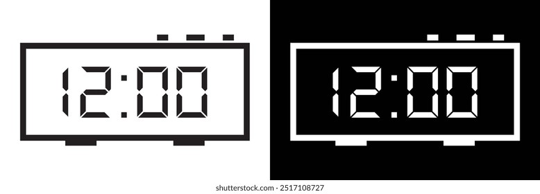 ícone Relógio Digital definido. Ícones de hora e relógio de vetor definidos. Conjunto horizontal de símbolo de ícone de relógio analógico .Ícone de seta circular .Ilustração vetorial em eps 10.