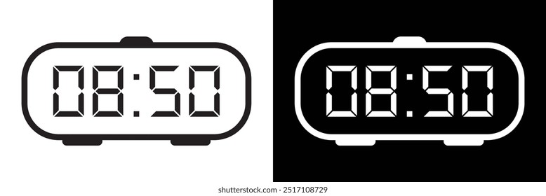 Symbolsatz für digitale Uhr. Vektorzeit und Uhrensymbole eingestellt. Horizontaler Satz von analogen Uhr Symbol Symbol .Kreis Pfeilsymbol .Vektorgrafik in Folge 10.