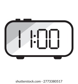 Digital clock icon showing eleven oclock time vector. Perfect for scheduling UIs and time management graphic elements
