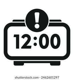 Digital clock icon simple vector. Period event term. Plan time present