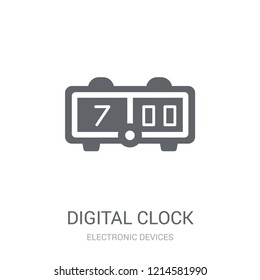 Digital clock icon. Trendy Digital clock logo concept on white background from Electronic Devices collection. Suitable for use on web apps, mobile apps and print media.