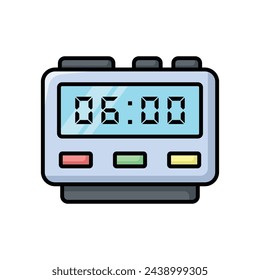 digital clock icon vector design template simple and clean