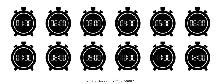 Digital clock icon vector illustration