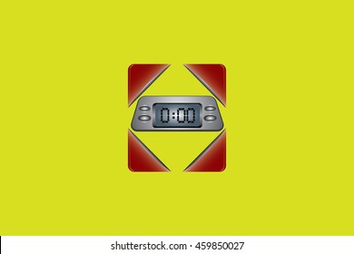 digital clock icon, vector illustration