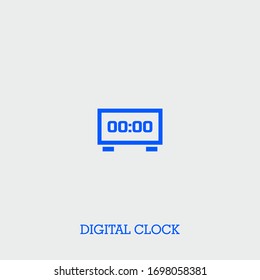 digital clock icon. digital clock vector on gray background