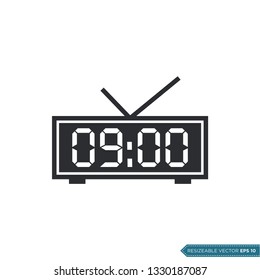Digital Clock Icon Vector Template