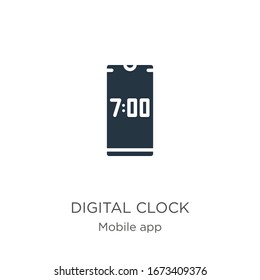 Digital clock icon vector. Trendy flat digital clock icon from mobile app collection isolated on white background. Vector illustration can be used for web and mobile graphic design, logo, eps10
