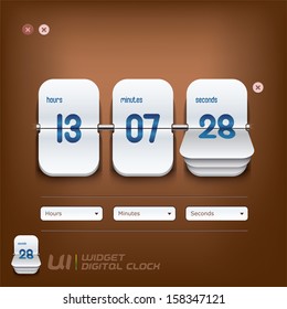 Digital Clock Illustration, Sign, Buttons, Symbol, Emblem, Logo for Web Design, User Interface, Mobile Phone, Baby, Children, People