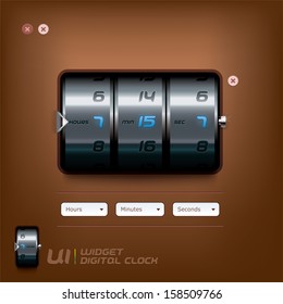 Digital Clock Illustration, Sign, Buttons, Symbol, Emblem, Logo for Web Design, User Interface, Mobile Phone, Baby, Children, People