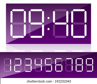 digital clock interface with numbers included