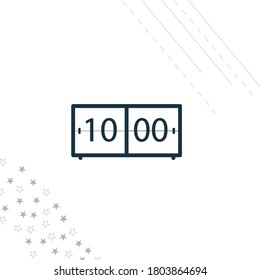 Digital clock isolated line icon for web and mobile
