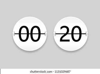 Digital clock isolated on gray background. Digital clock for web site, ui, wallpaper, poster, placard, ad, cover and print materials. Creative art concept, vector illustration, eps 10