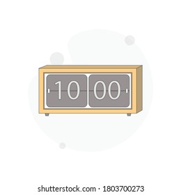 Digital clock isolated vector flat illustration on white
