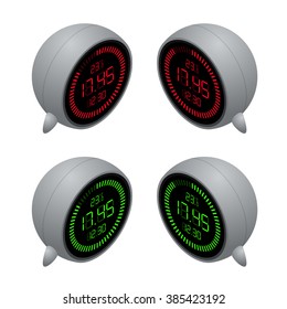 Digital clock isometric illustration. Digital clock design concept.