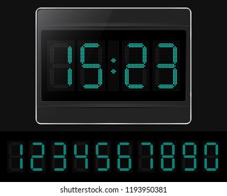 Digital Clock With Lcd Display. Vector Illustration.