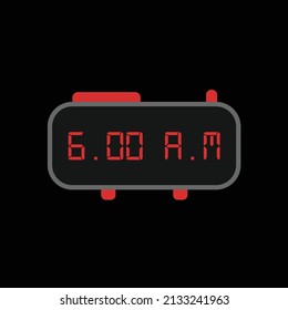 Digital, clock, led icon vector image.