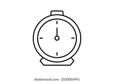digital clock line art vector clock icon outline illustration design