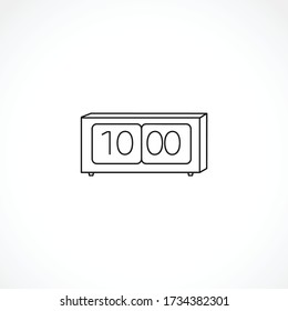 Digital clock line icon. Digital clock isolated line icon