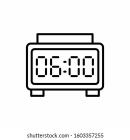 Digital Clock Line Icon simple countdown vector