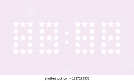 Reloj digital hecho de estrellas en un fondo claro
