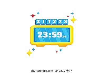 Digital Clock New Year Sticker