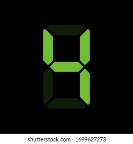 Digital clock number 4. Led digit 4. Four.  Electronic figures. Vector illustration.