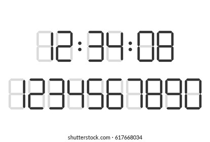 Digital clock  number set  
