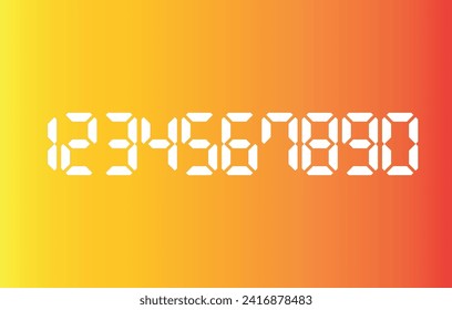 Digital clock number set. Electronic figures. Vector illustration.