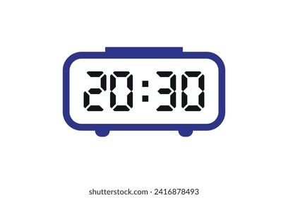 Digital clock number set. Electronic figures. Vector illustration.