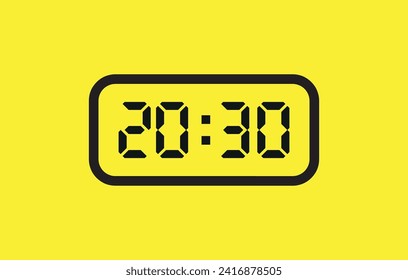 Digital clock number set. Electronic figures. Vector illustration.