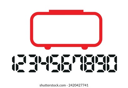 Digital clock number set. Electronic figures. Vector illustration.
