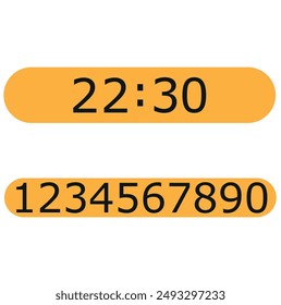 Digital clock number set. Electronic figures. Vector illustration.