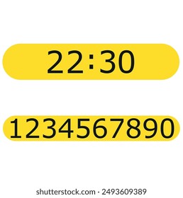 Digital clock number set. Electronic figures. Vector illustration.