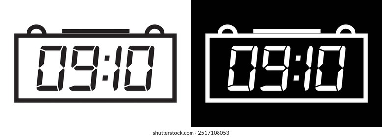 Digital clock number set. Electronic figures. Digital alarm clock. set of red and green led digital clock number isolated on white and transparent background. Vector illustration in eps 10.