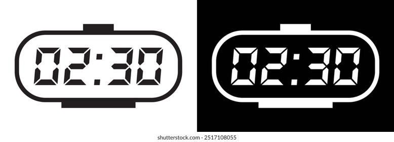 Digital clock number set. Electronic figures. Digital alarm clock. set of red and green led digital clock number isolated on white and transparent background. Vector illustration in eps 10.