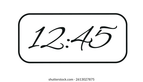 Digital clock number set. Electronic numbers. Digital alarm clock vector