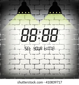 Digital clock & number set icon.