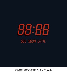 Digital clock & number set icon.