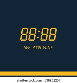 Digital clock & number set icon.