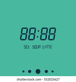 Digital clock & number set icon.