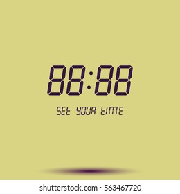 Digital clock & number set icon.