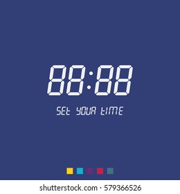 Digital clock & number set icon.