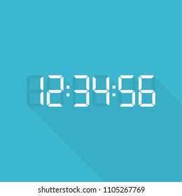 Digital clock and numbers. Vector illustration.