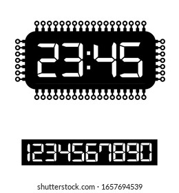 digital clock on white background