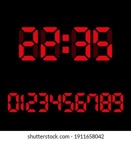 digital clock on white background