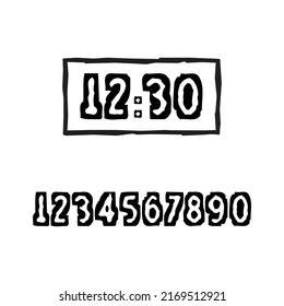 digital clock on white background